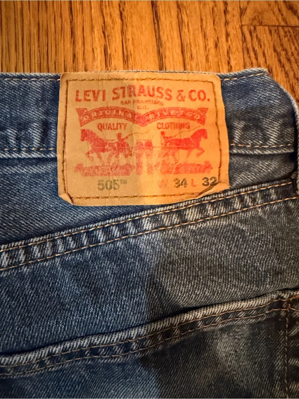 Levi's 505 Men's Straight Leg Denim Jeans in Faded Blue